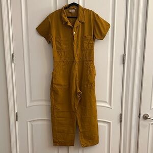 Big Bud Press Spicy Mustard Yellow Short Sleeve Everyday Jumpsuit